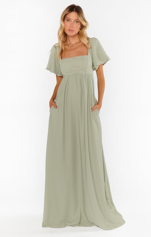 Nora Maxi Dress ~ Moss Green Crisp Product Image