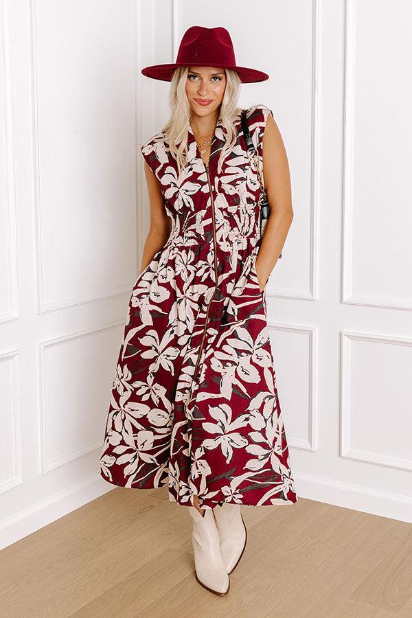 Winery Welcome Floral Midi in Merlot Product Image