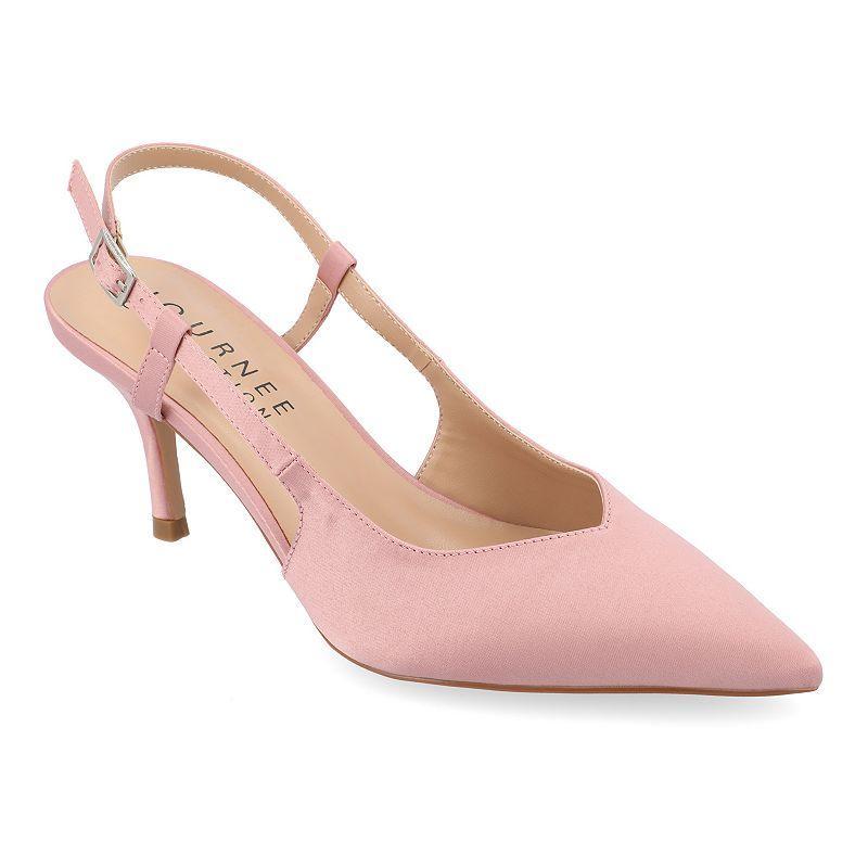 Journee Collection Knightly Womens Slingback Heels Pink Product Image