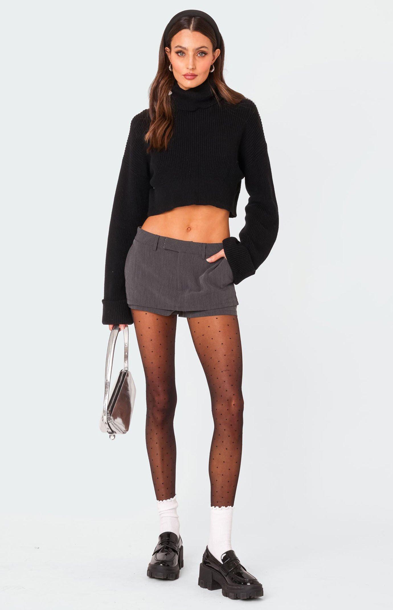 Edikted Women's Oversized Turtle Neck Cropped Sweater Product Image