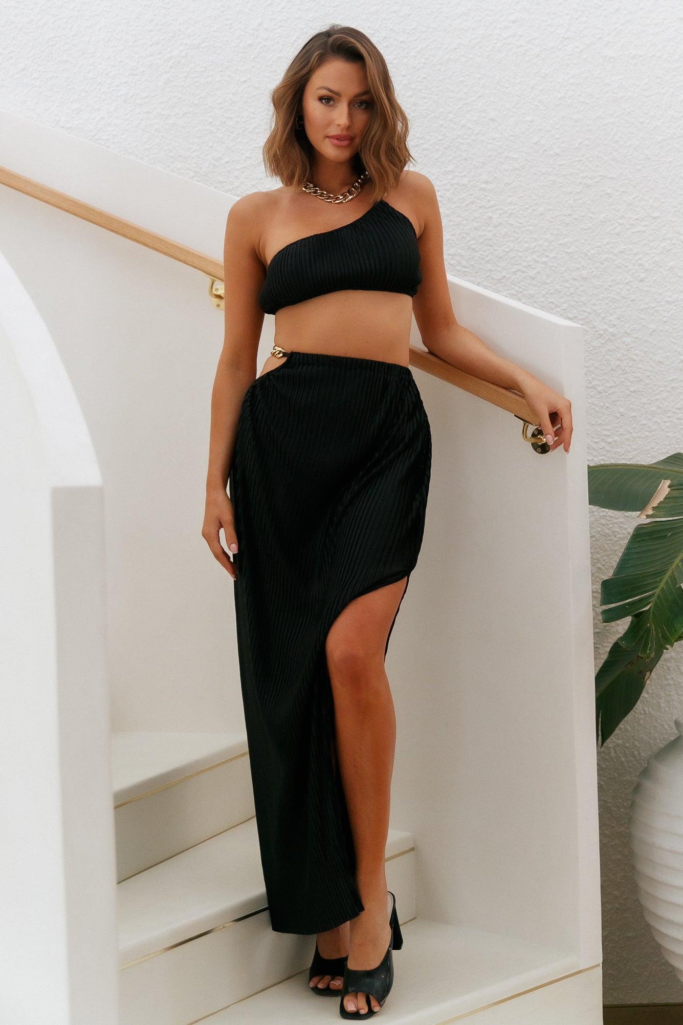 Make Me Feel Maxi Skirt Black Product Image