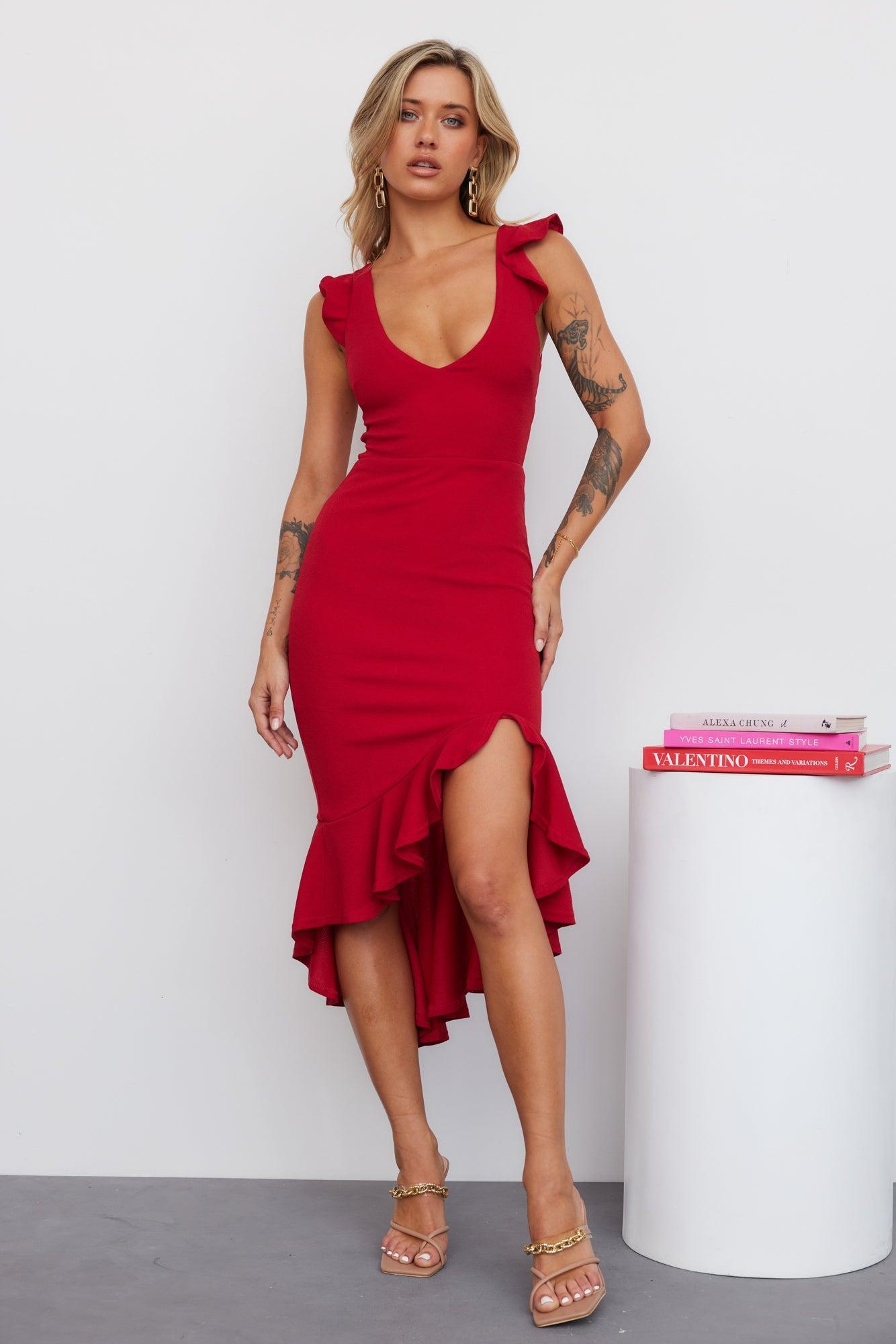 Samba Away Midi Dress Red Product Image