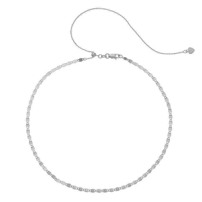 14k Gold Valentino Chain Choker Necklace, Womens White Product Image