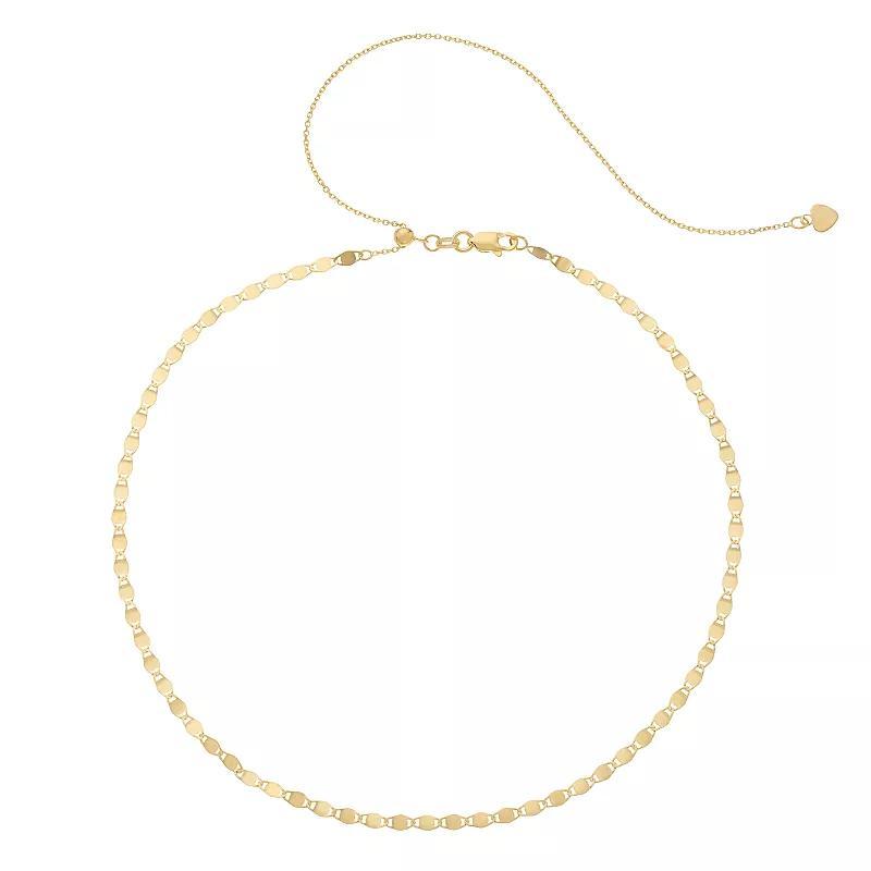 14k Gold Valentino Chain Choker Necklace, Womens Pink Product Image