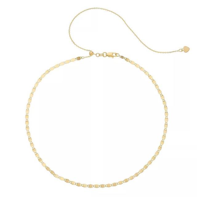 14k Gold Valentino Chain Choker Necklace, Womens Pink Product Image