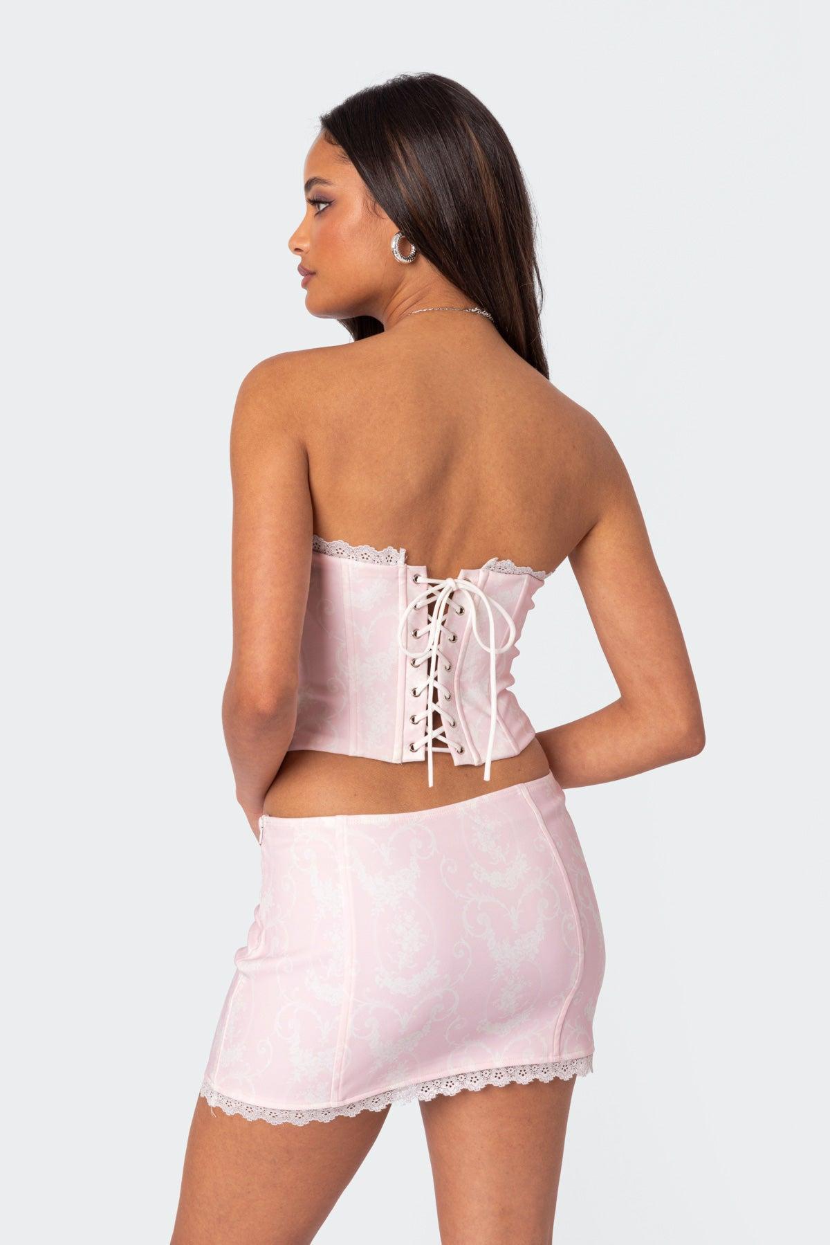 Silvie Printed Lace Up Corset Product Image