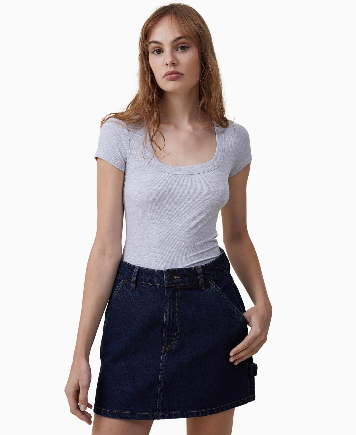 Cotton On scoop neck ribbed T-shirt Product Image