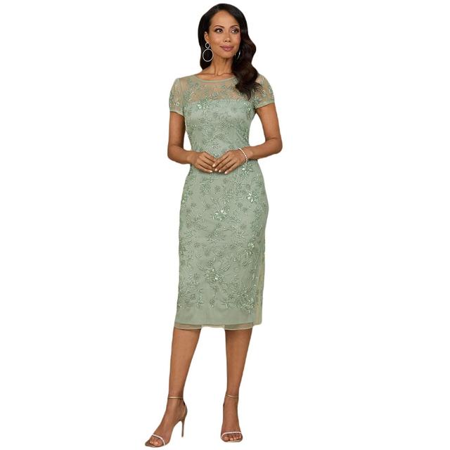 Lara Womens Beaded Midi Dress with Cap Sleeves Product Image