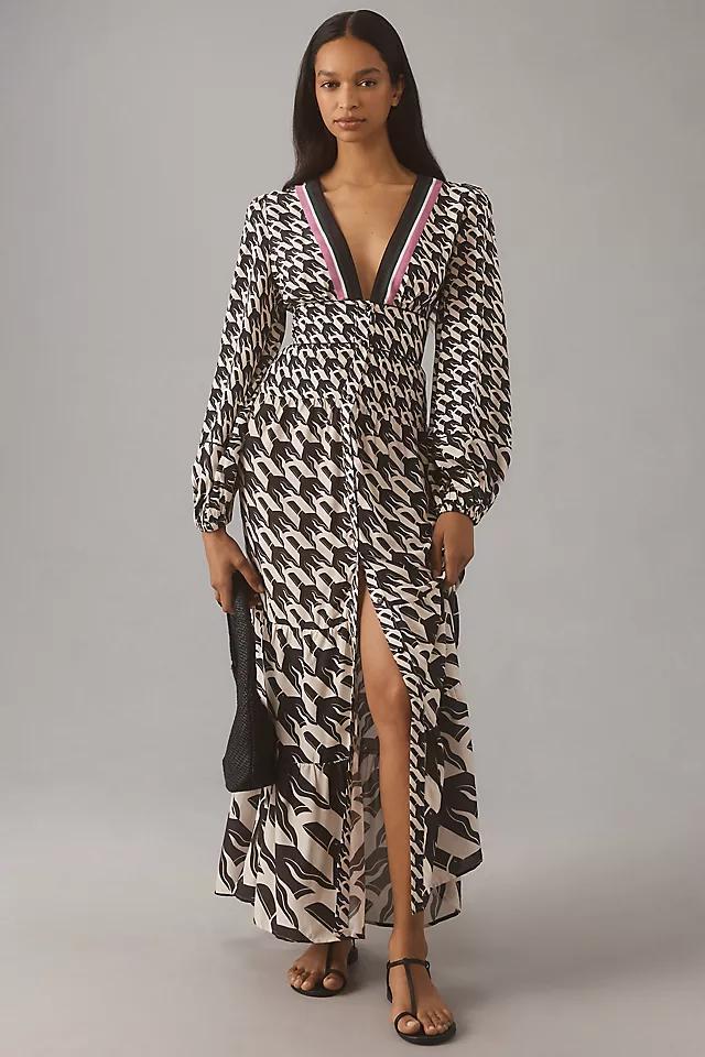 Farm Rio x Anthropologie Long-Sleeve V-Neck Maxi Dress Product Image