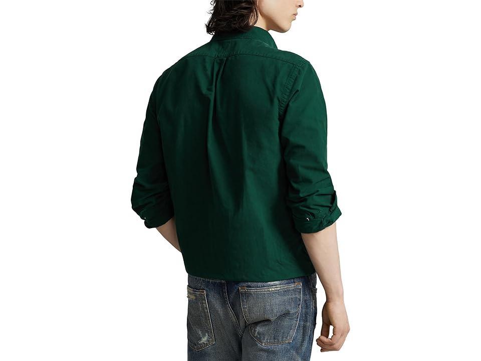 Polo Ralph Lauren Classic Fit Long Sleeve Garment Dyed Oxford Shirt (Moss Agate) Men's Clothing Product Image