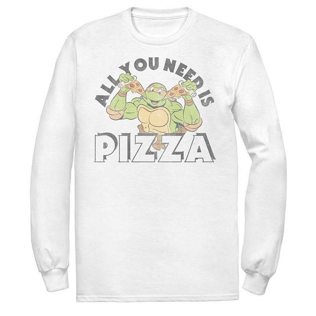 Mens Ninja Turtles Raphael All You Need Is Pizza Vintage Long Sleeve Tee Product Image