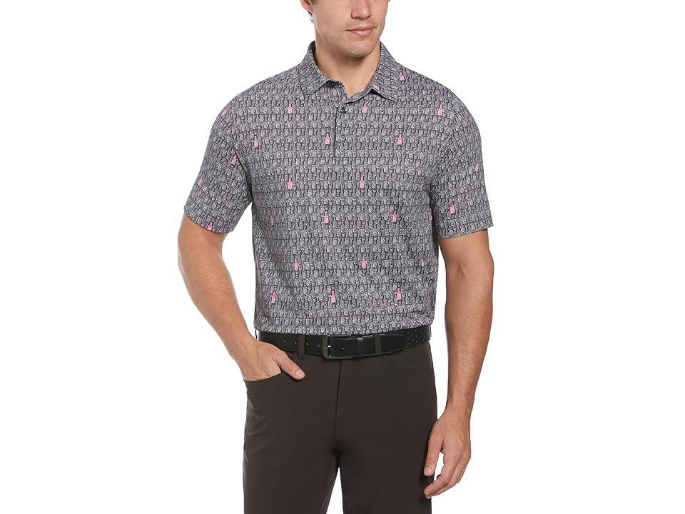 Callaway All-Over Scotch Novelty Print Polo (Asphalt) Men's Clothing Product Image