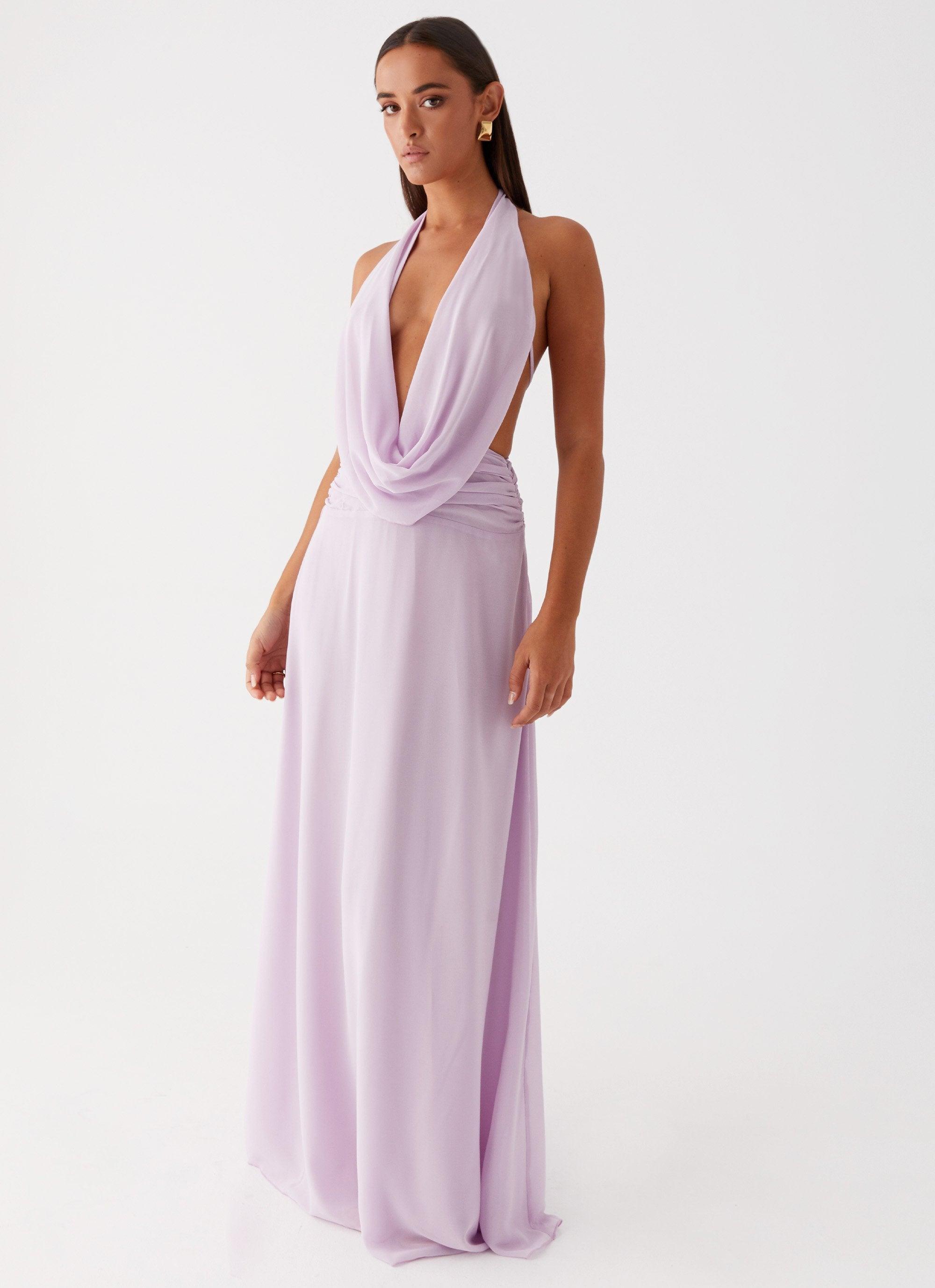 Elysia Chiffon Maxi Dress - Lilac Product Image