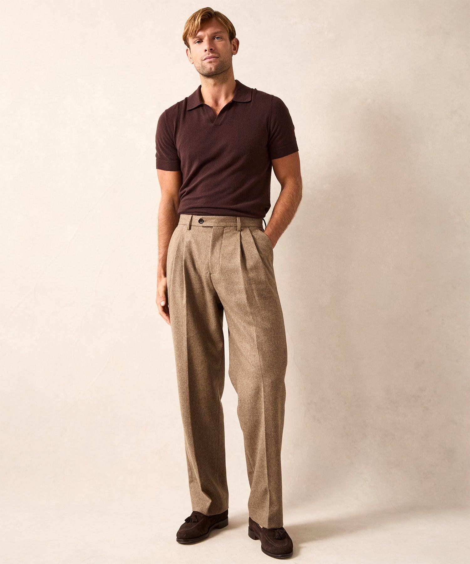 Italian Flannel Wythe Trouser in Chestnut Product Image