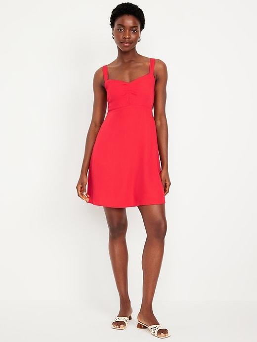 Fit &amp; Flare Crepe Mini Dress Product Image