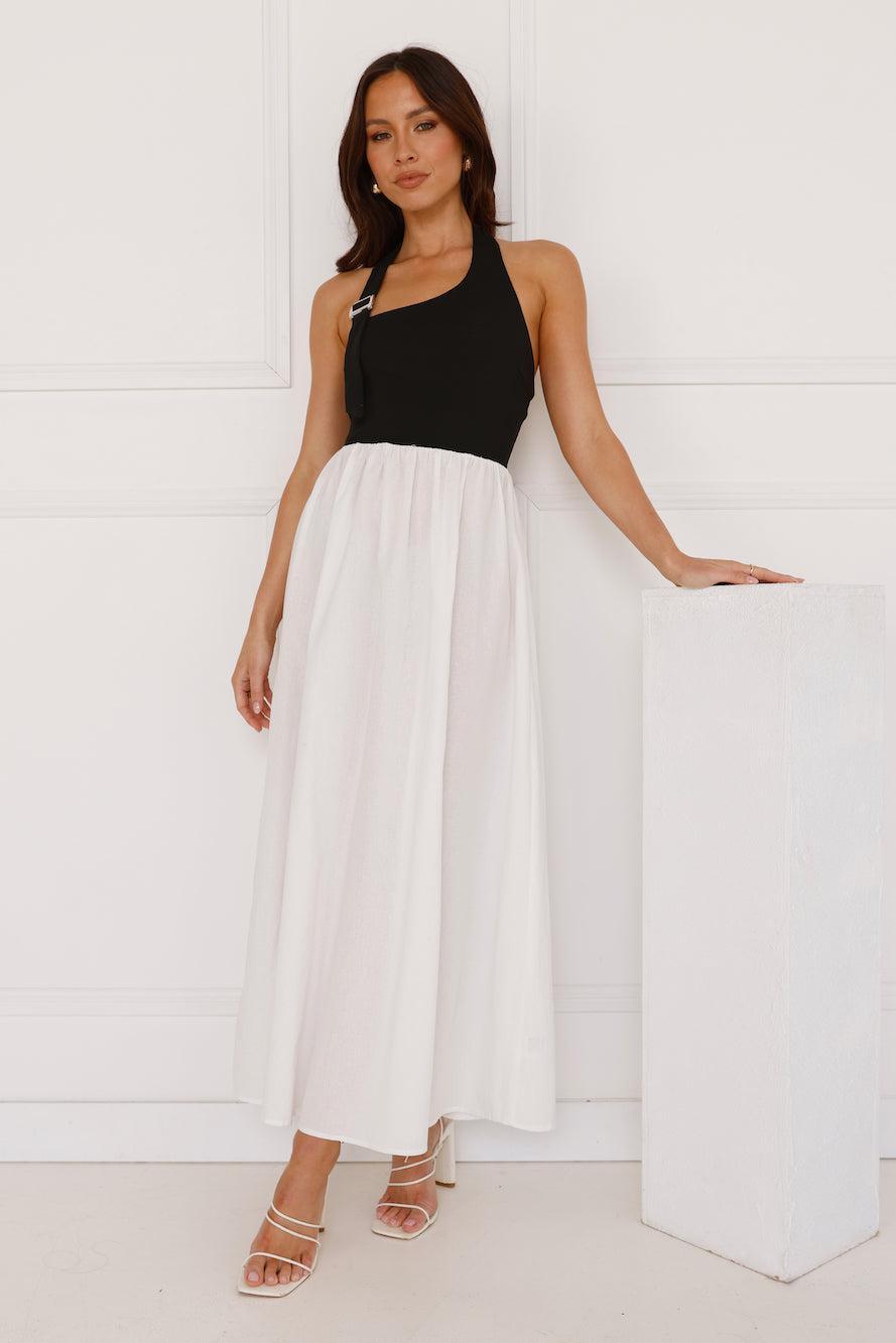 Sea Foam Halter Midi Dress White Product Image