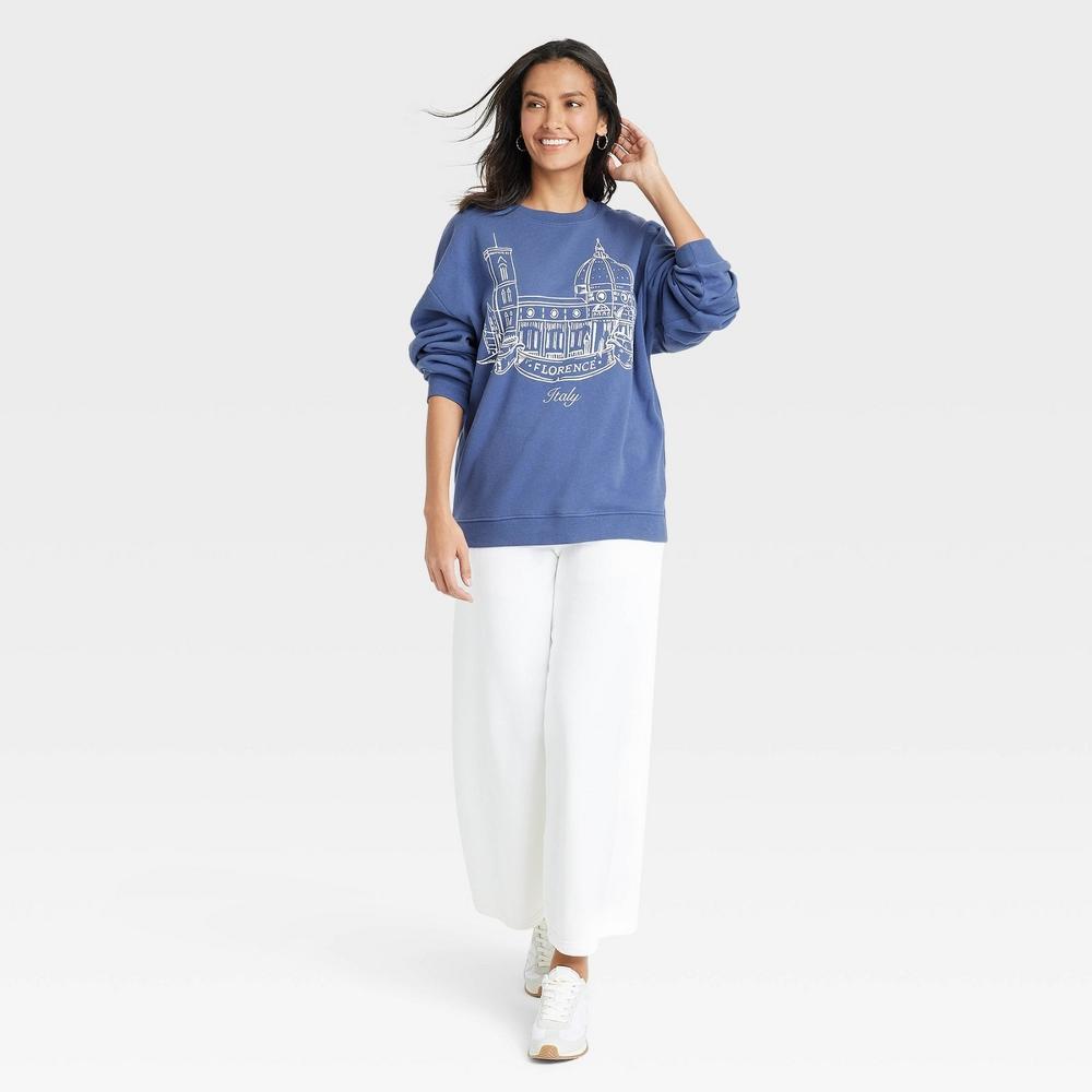 Womens Florence Italy Graphic Sweatshirt - Blue Product Image