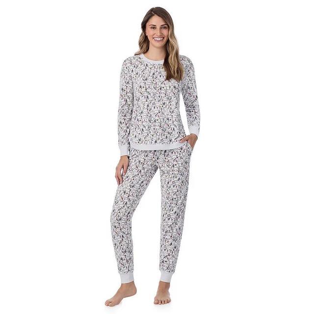 Petite Cuddl Duds Sweater Knit Crewneck Pajama Top & Jogger Pajama Bottoms Set, Womens Product Image