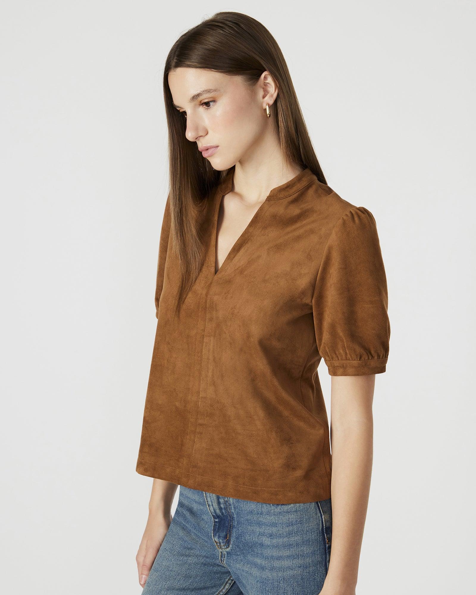 JANE SUEDE TOP COGNAC Female Product Image