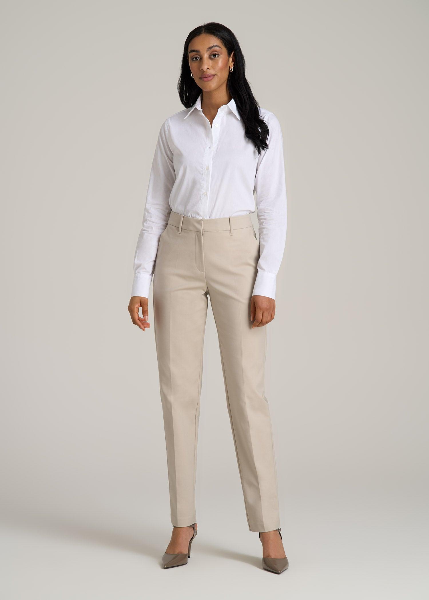 Tall Women's Regular Fit Dress Shirt in Bright White Female Product Image