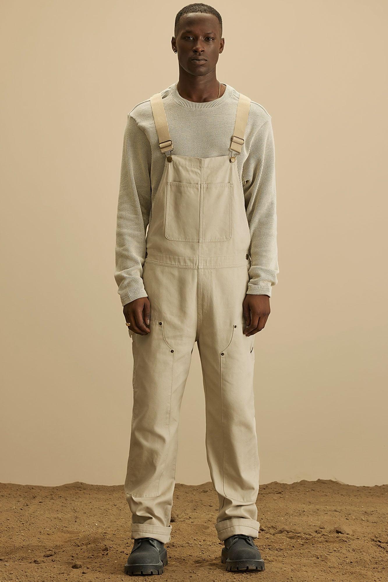 Alexander Utility Canvas Overalls - Off White Product Image