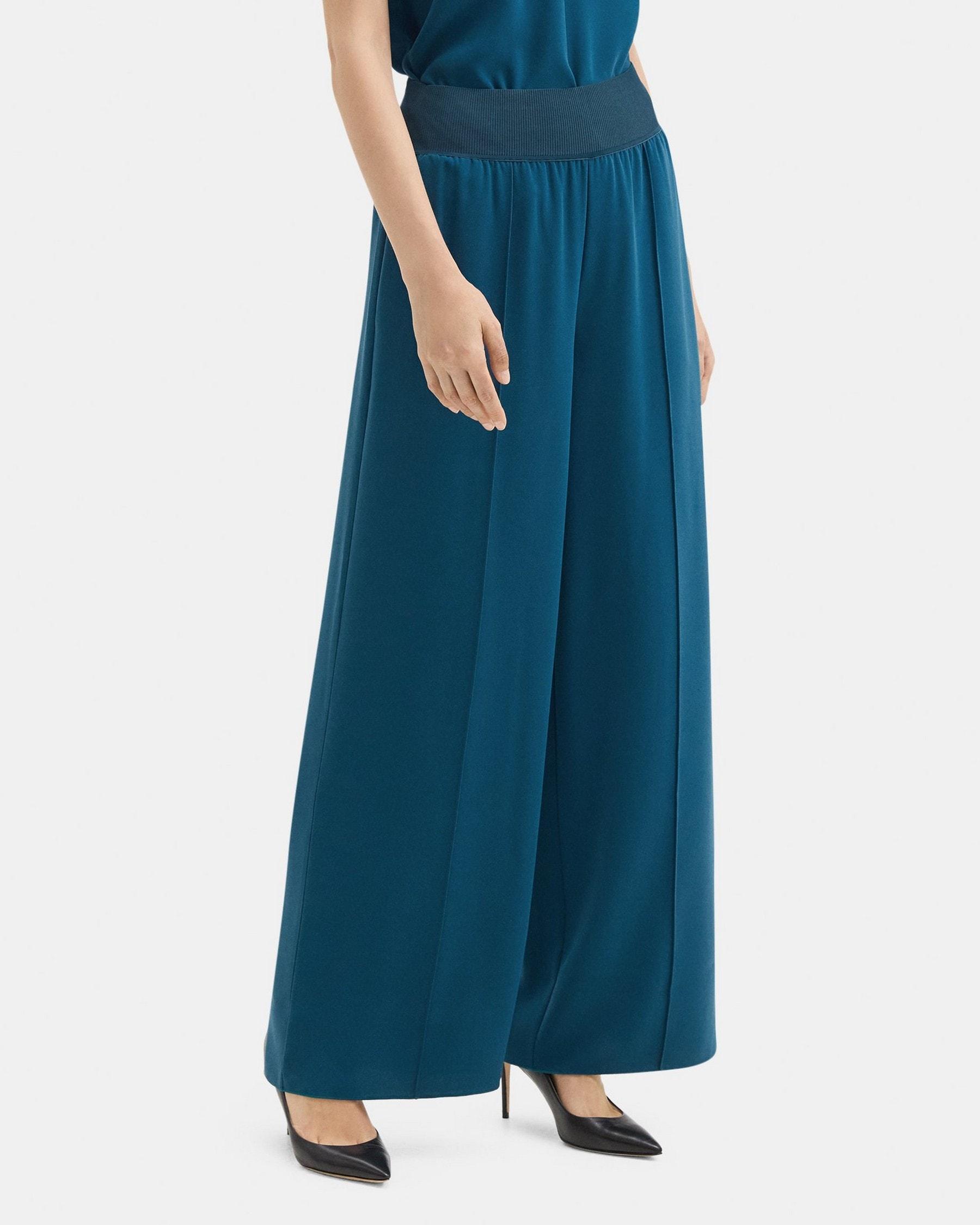 High-Waist Wide-Leg Pant in Crepe Product Image