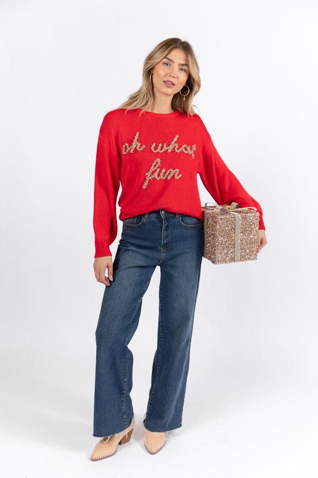 Oh What Fun Red Sweater Product Image