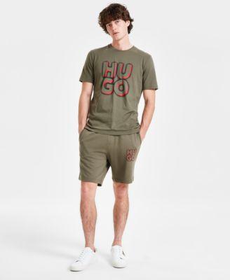 Hugo By Hugo Boss Mens Logo Graphic T Shirt Regular Fit Logo Print 8 Drawstring Shorts Product Image