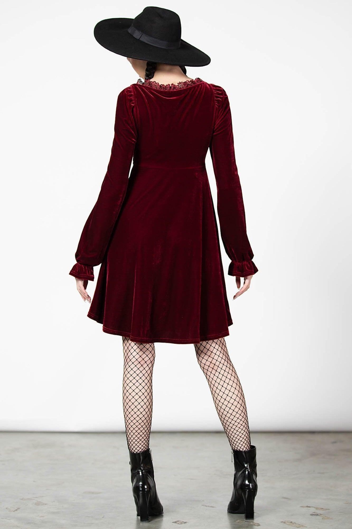 Imperia Long Sleeve Velvet Dress [BLOOD] Female Product Image