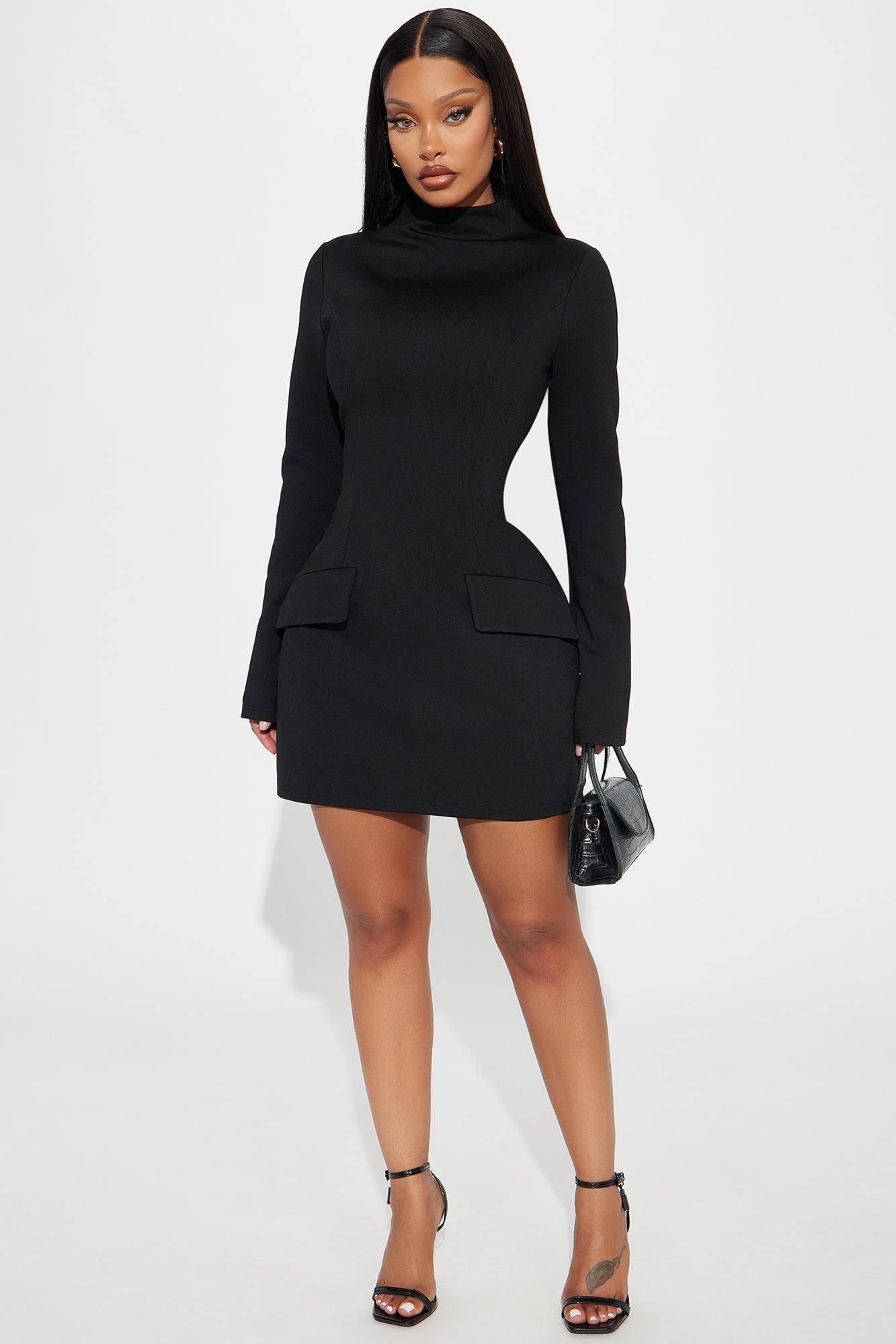 Above Average Ponte Mini Dress - Black Product Image