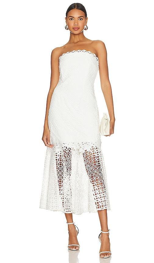 Nuriel Interlocking Geo Lace Midi Dress Product Image