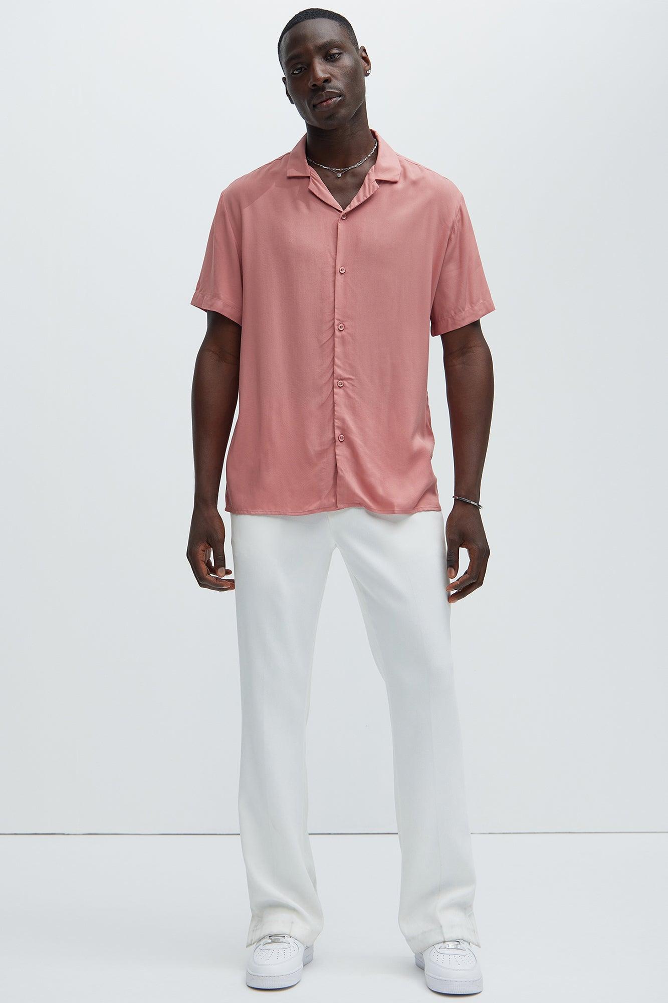 Dawson Short Sleeve Woven Top - Mauve Product Image