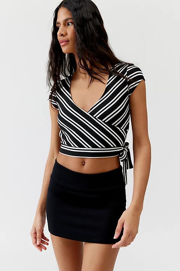 Silence + Noise Tanya Striped Wrap Top Womens at Urban Outfitters Product Image