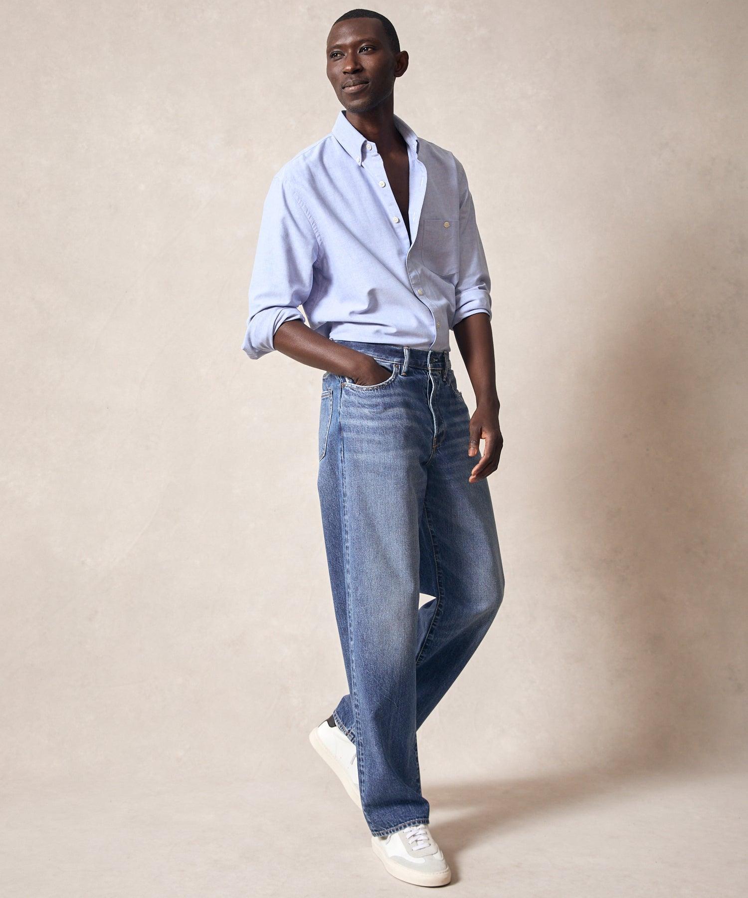 Relaxed Selvedge Jean in Medium Crease Wash Product Image