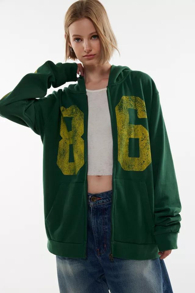 86 Graphic Zip-Up Hoodie Sweatshirt Product Image