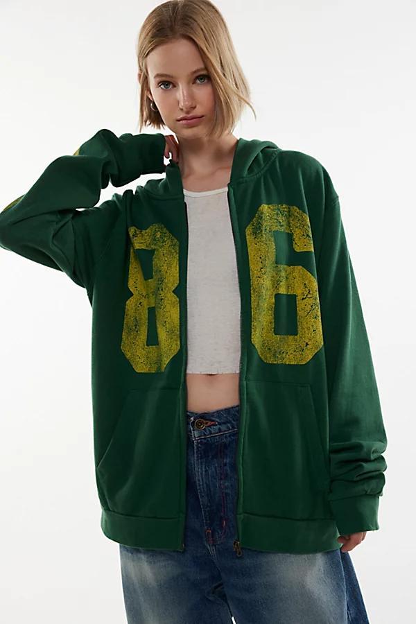 86 Graphic Zip-Up Hoodie Sweatshirt Womens at Urban Outfitters Product Image