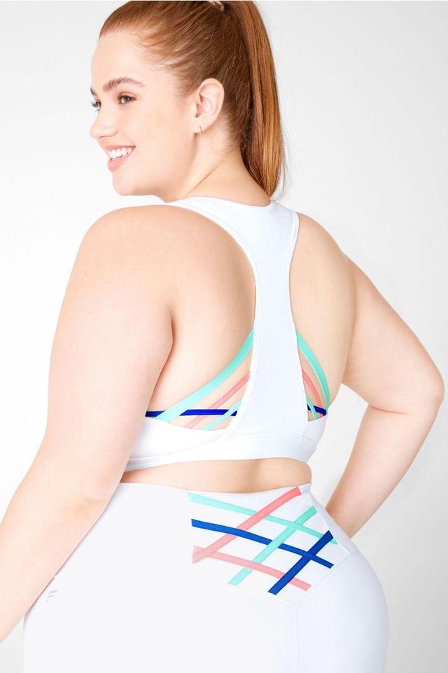 Fabletics Kessler Medium Impact Sports Bra Womens white plus Size 4X Product Image