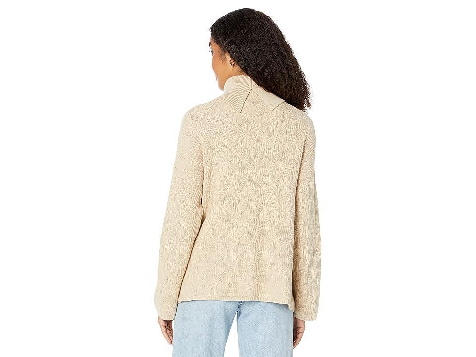 Elliott Lauren Cotton Cashmere Textured Sweater with Wide Sleeves (Oatmeal) Women's Clothing Product Image