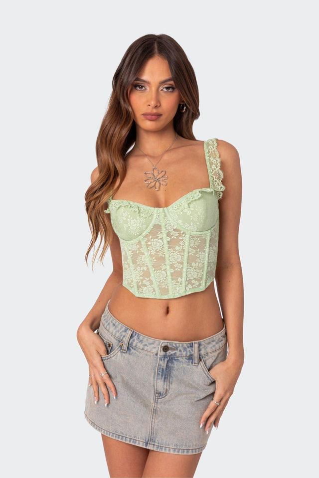 Edikted Women's Amaya Sheer Lace Corset Product Image