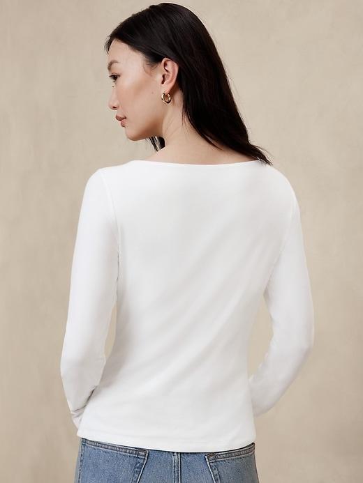 Soft Stretch Boat-Neck T-Shirt Product Image