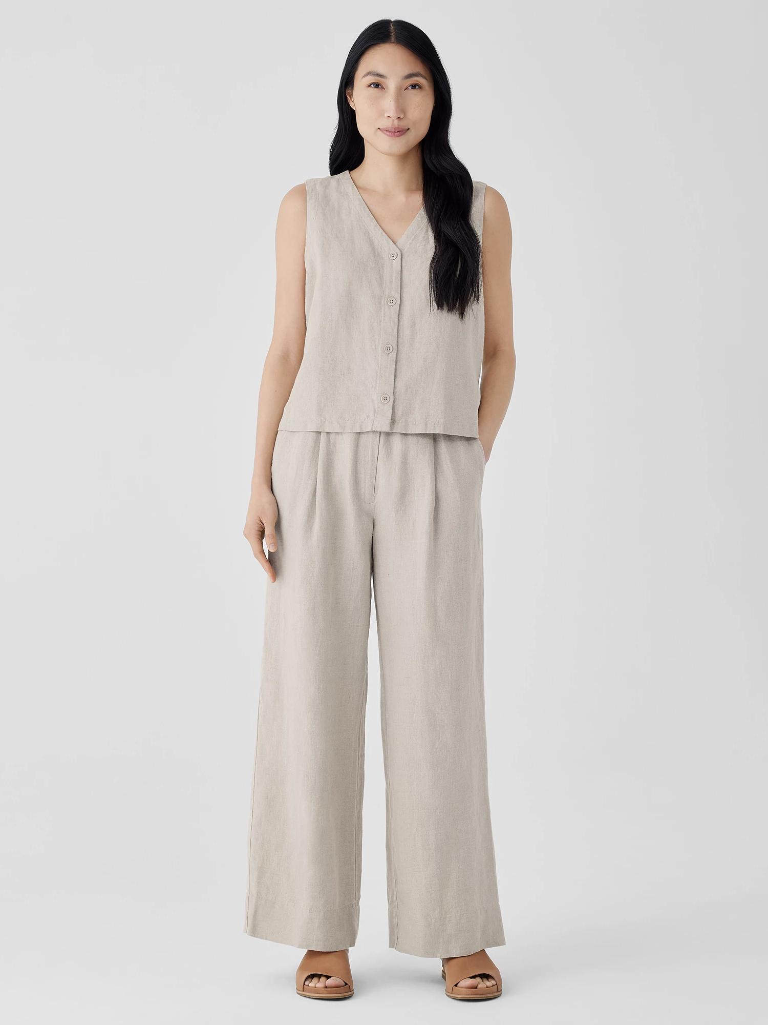 EILEEN FISHER Organic Linen Trouser Pantfemale Product Image