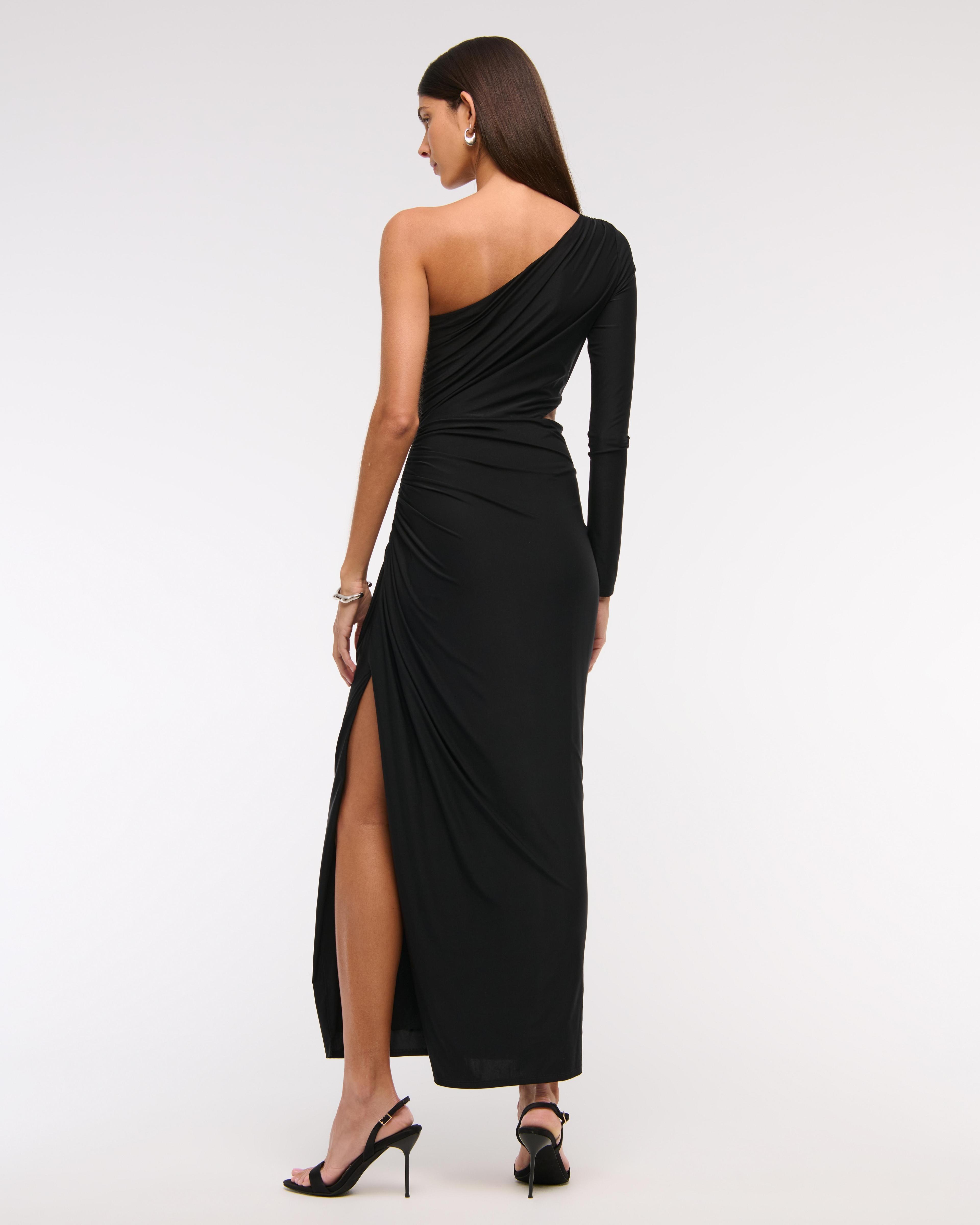 One-Shoulder Draped Maxi Dress Product Image