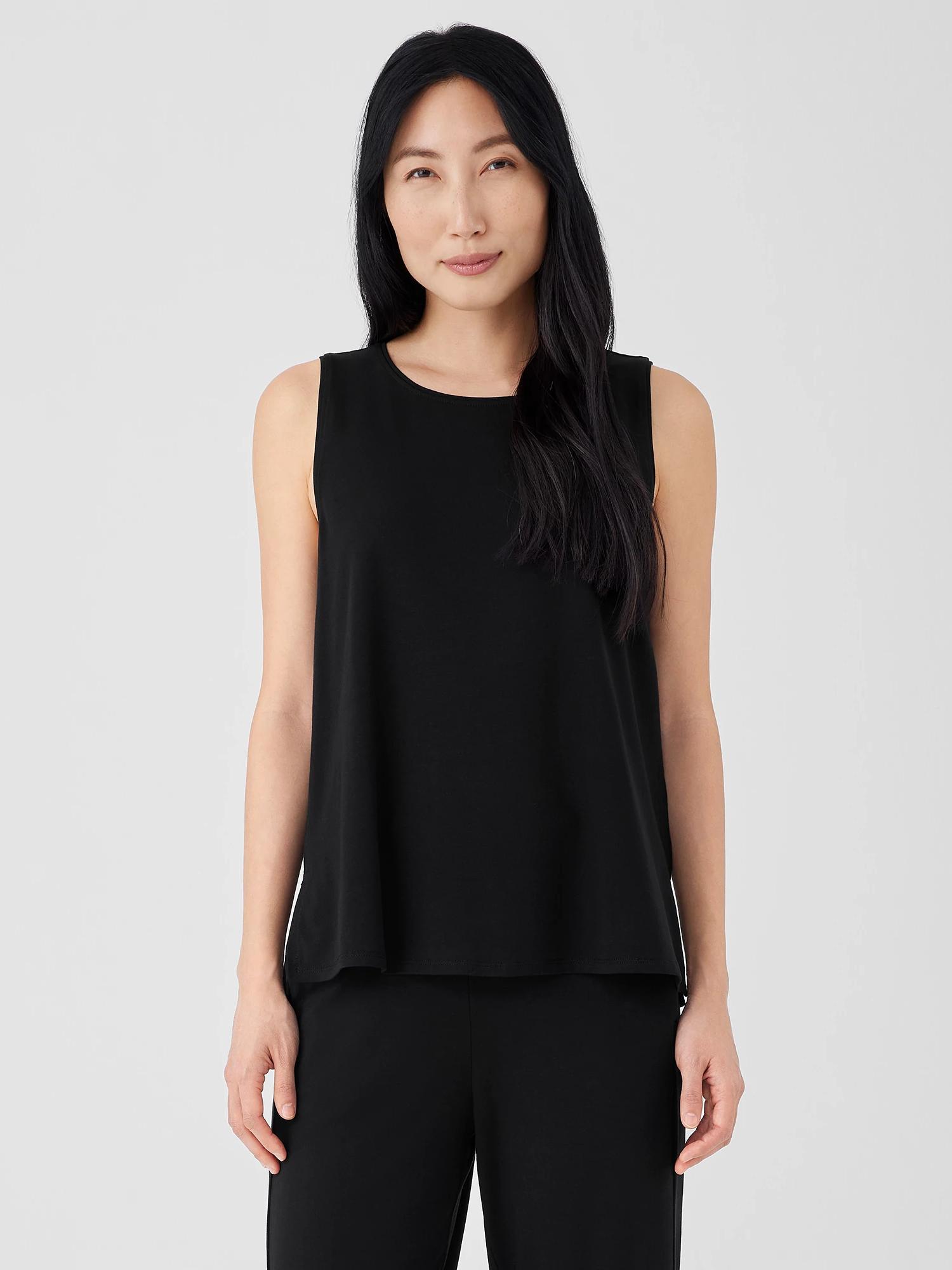 EILEEN FISHER Stretch Jersey Knit Jewel Neck Tankfemale Product Image