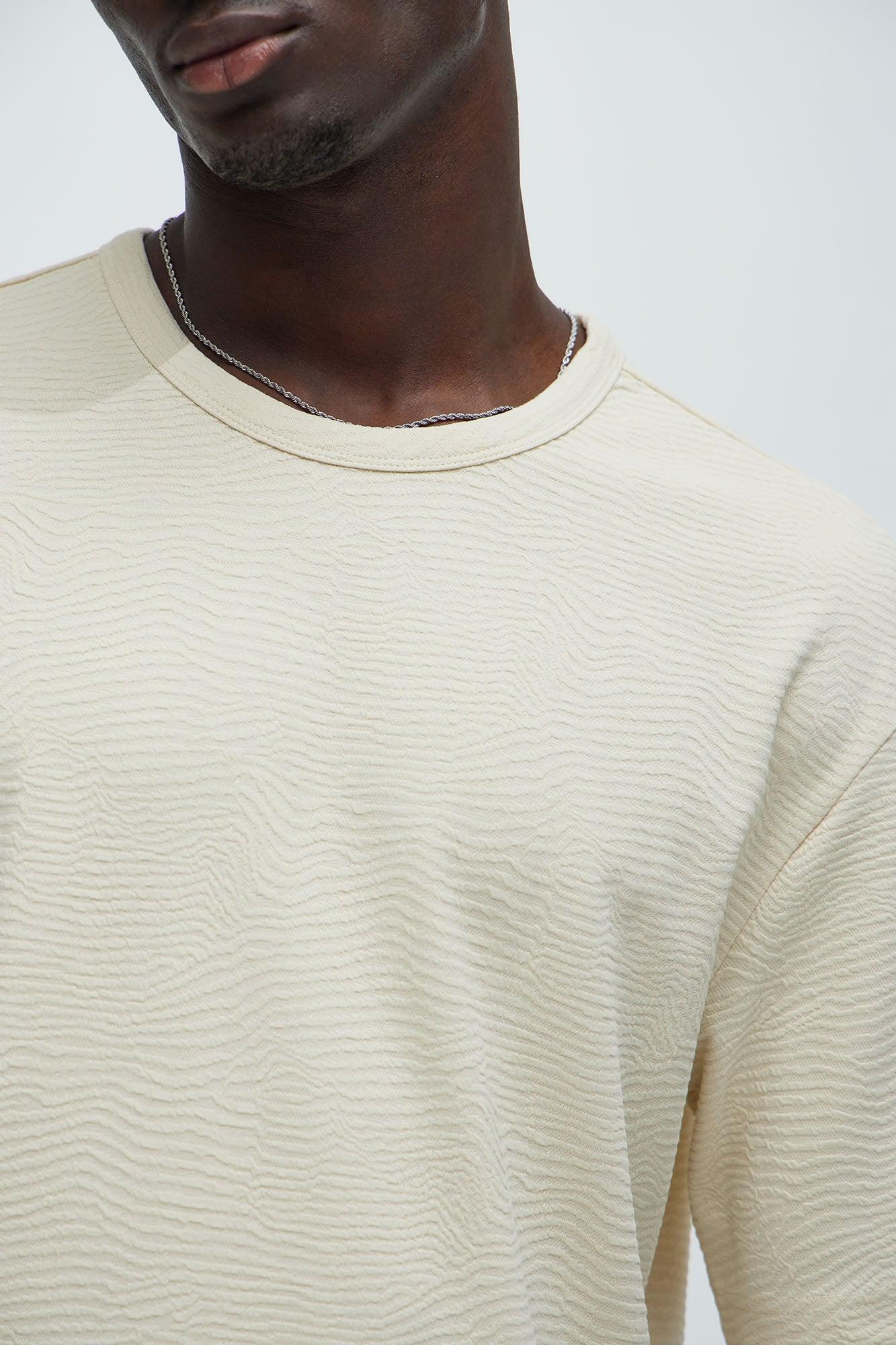 Mika Textured Relaxed Short Sleeve Tee - Oatmeal Product Image