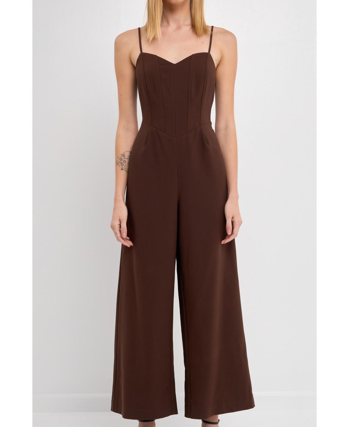 Womens Bustier Wide Leg Jumpsuit Product Image