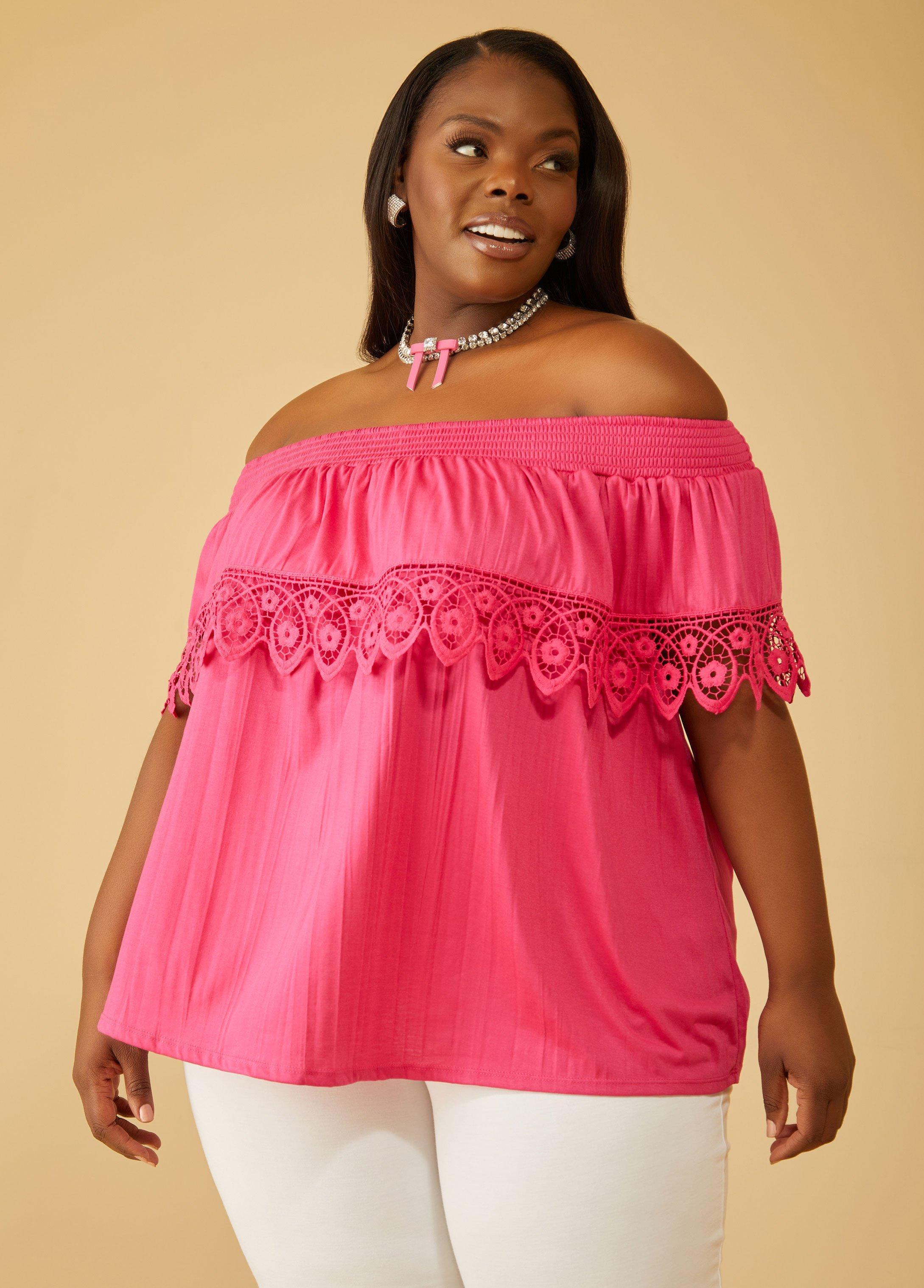 Plus Size Layered Off The Shoulder Top Ashley Stewart Product Image