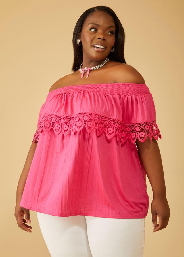 Plus Size Layered Off The Shoulder Top Ashley Stewart Product Image