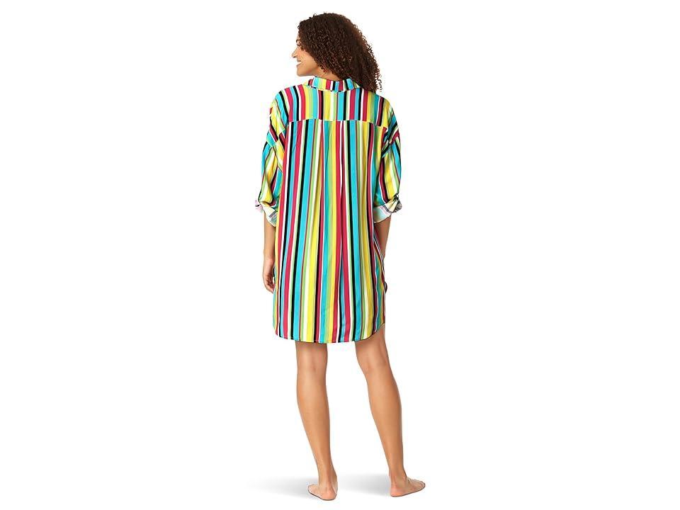 Anne Cole Shirttail Button-Down (Multicolor) Women's Swimwear Product Image