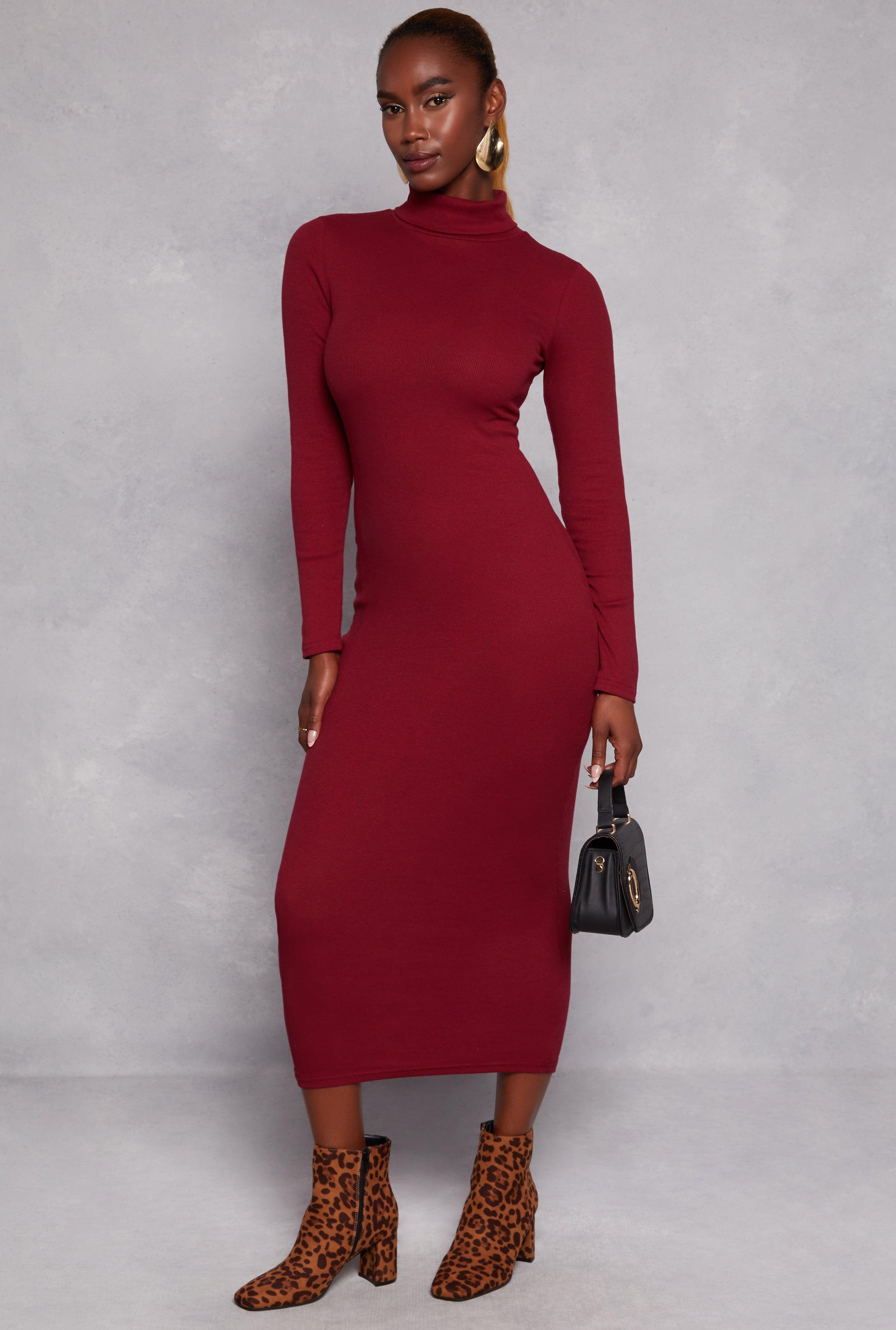 Womens Daisy Turtleneck Midi Dress Product Image