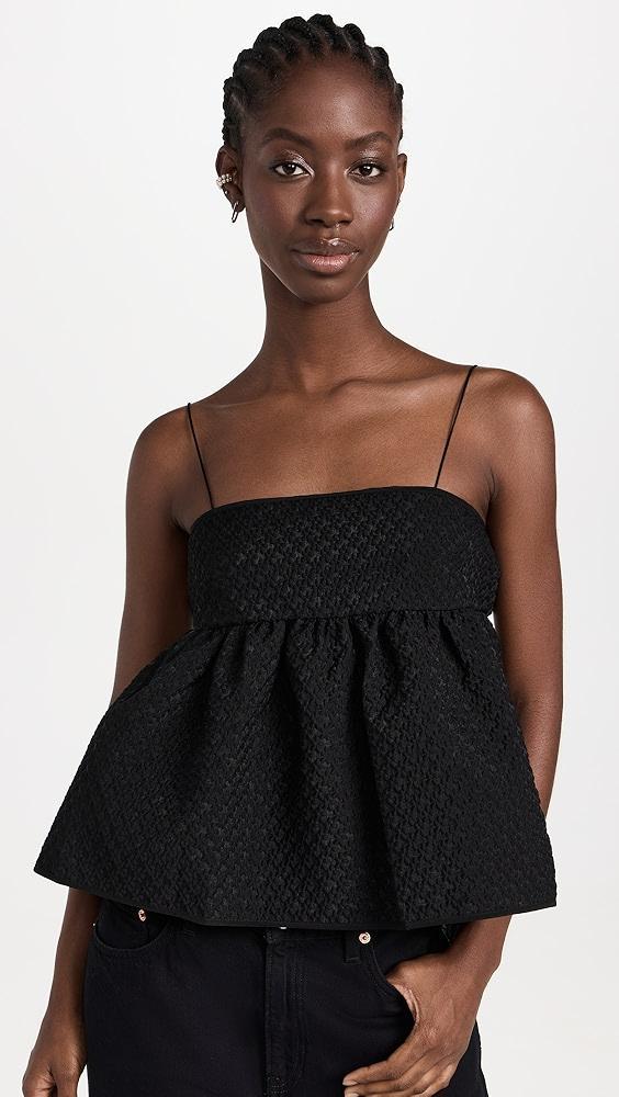 Cecilie Bahnsen Selena Top Blossom Matelasse Black | Shopbop Product Image